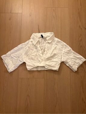 H&M White Cropped Top
